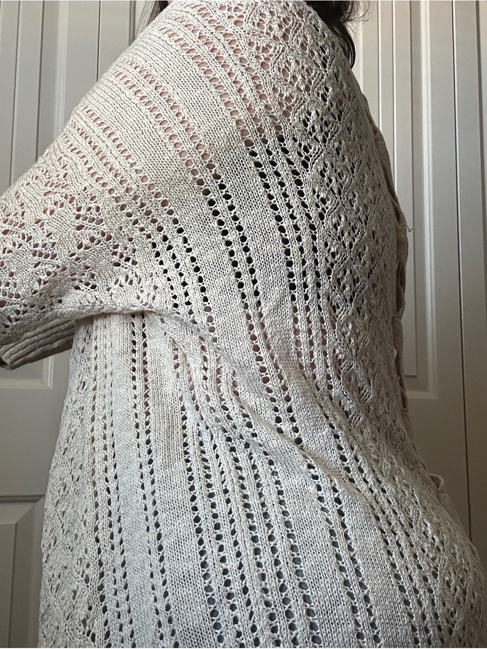 Maurice’s Lace Up Back Cream Cardigan Size 1 - Picture 3 of 5